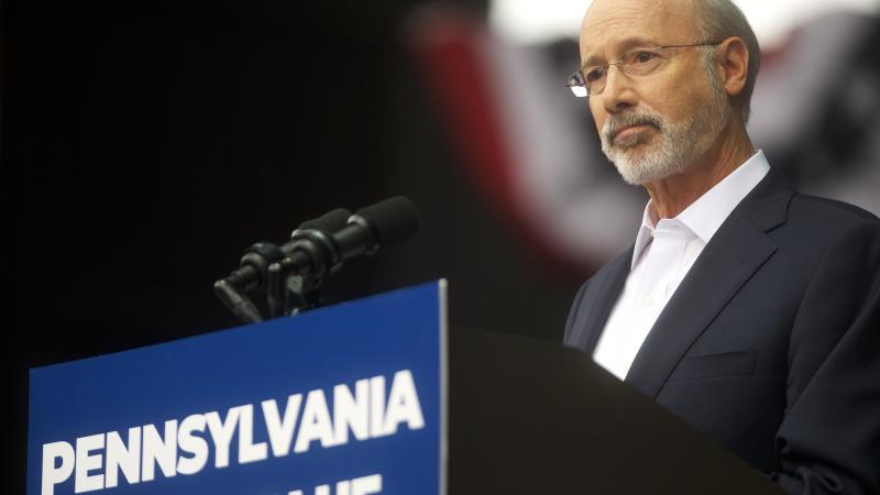  Pennsylvania Governor Tom Wolf addresses supporters.