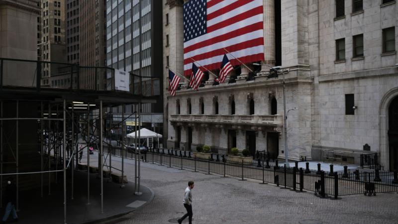 Outside the New York Stock Exchange on April 20, 2020