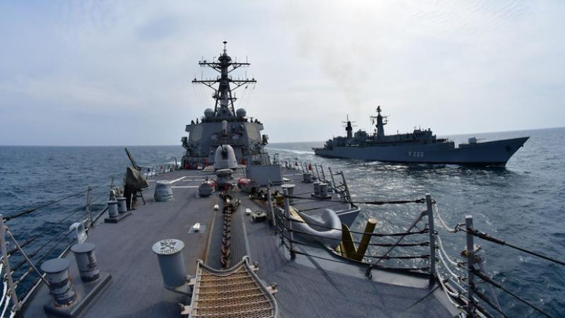 U.S. Navy ships at sea