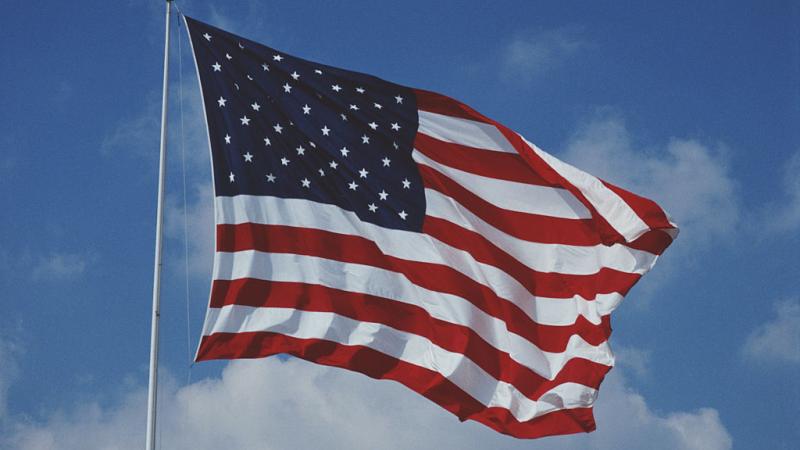 American flag in 1990