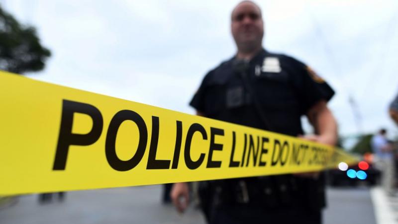 Law enforcement secures an area in 2016