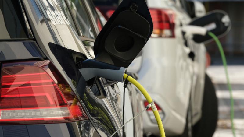 Electric cars charging 
