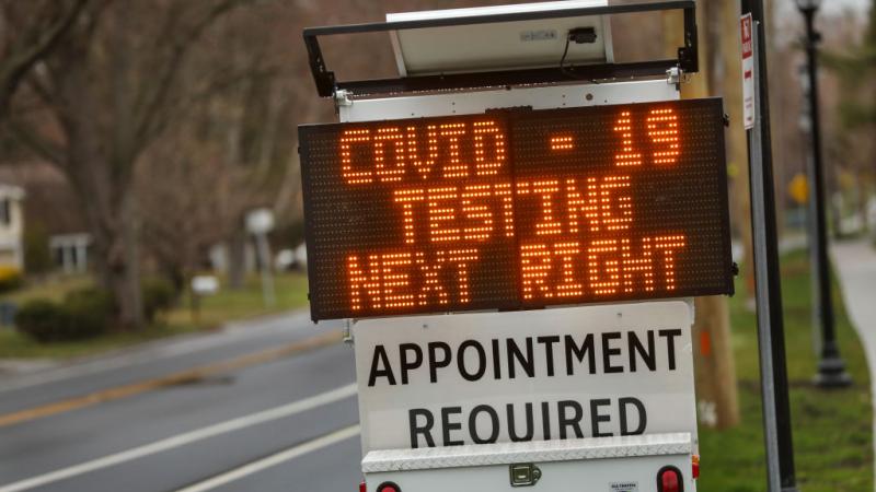 Sign in Stony Brook, New York in March 2020