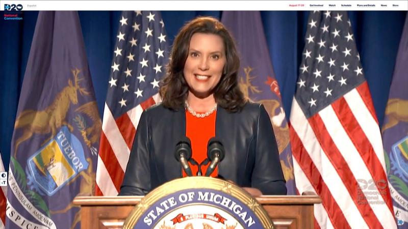 Gretchen Whitmer during the Democratic National Convention
