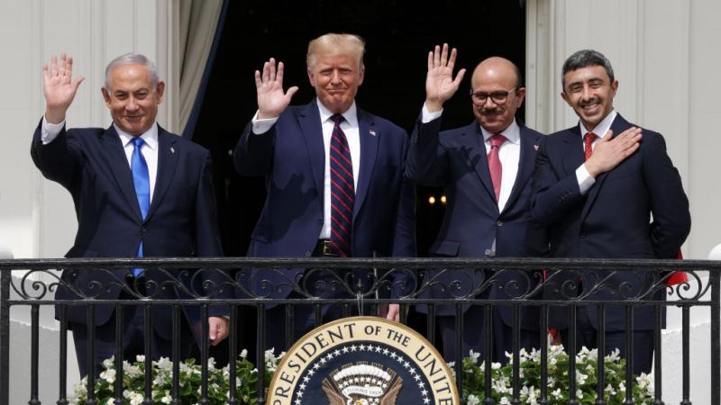 Trump with the signers of the Abraham Accords