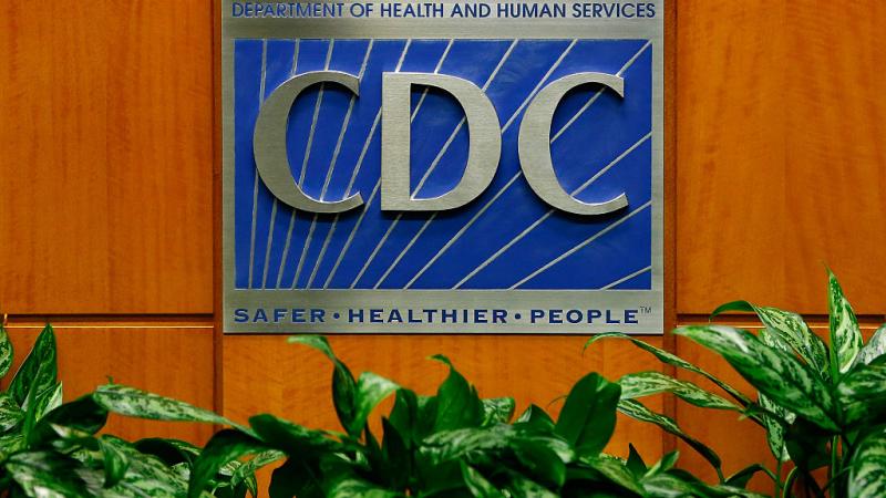 CDC logo on a podium in October 2014