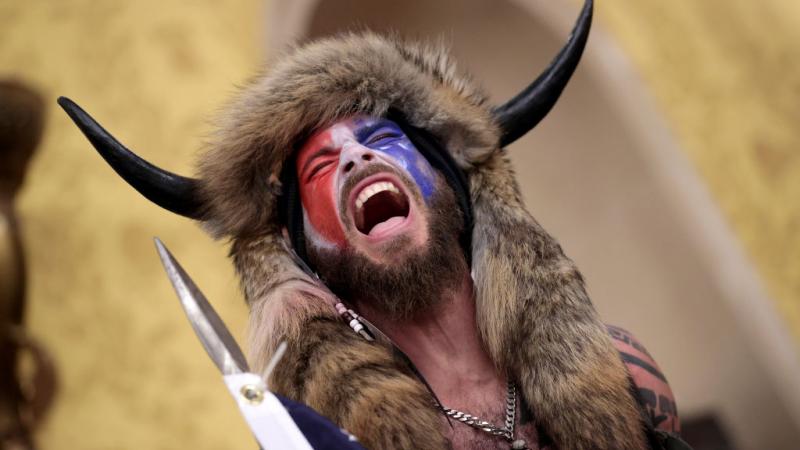 "Qanon shaman" in U.S. Capitol