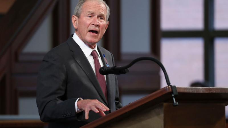 Former President George W. Bush at funeral of Rep. John Lewis in July 2020
