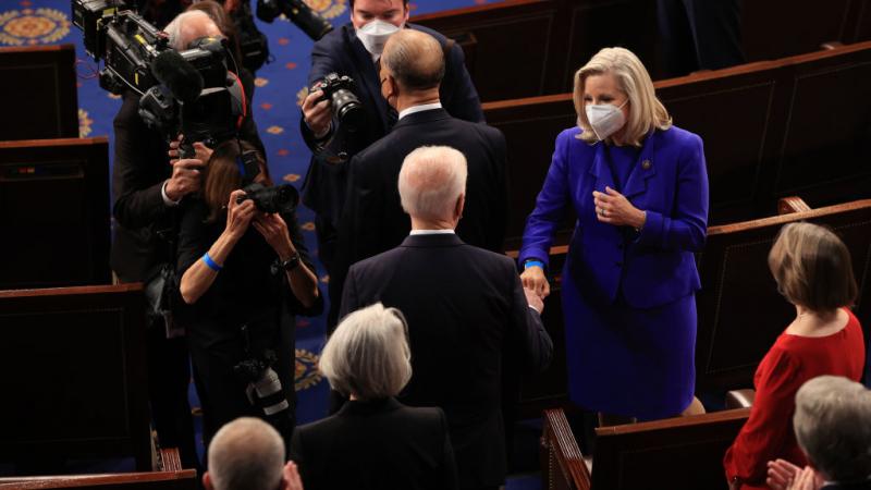 Cheney and Biden fist bump.