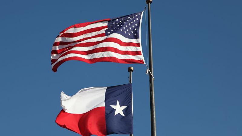 American flag and Texas flag in Austin, Texas