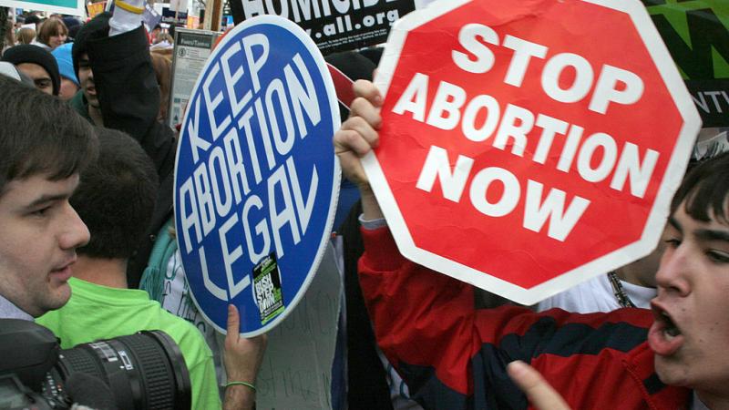 Pro-life and pro-choice demonstrators in Washington DC in 2006