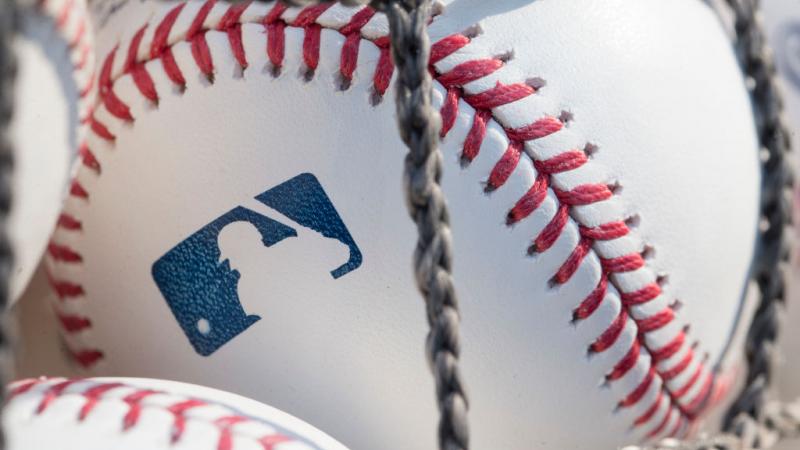 Baseball with MLB logo in Philadelphia, Pennsylvania in June 2018