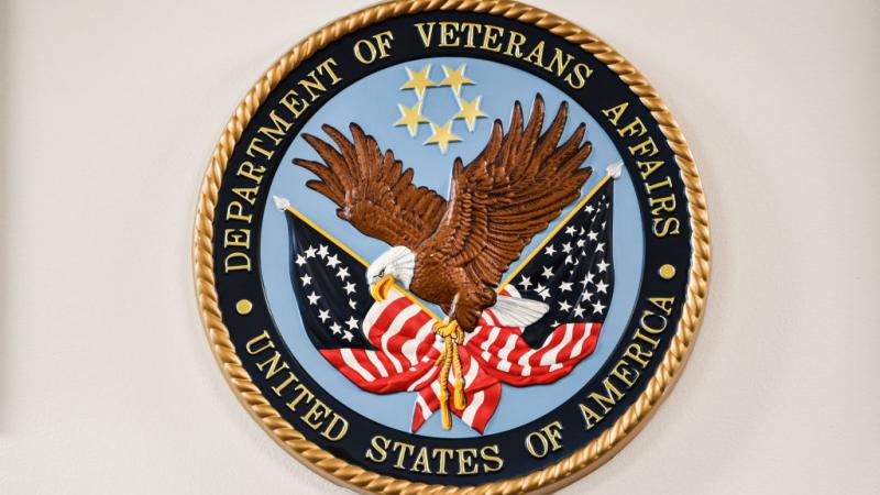 Veterans Affairs Department logo at VA office in DC