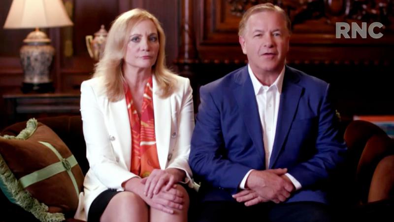 Screenshot of Patricia and Mark McCloskey from RNC's livestream of Republican National Convention