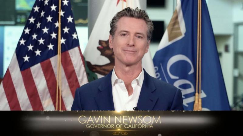Screengrab of California Gov. Gavin Newsom in April 2021