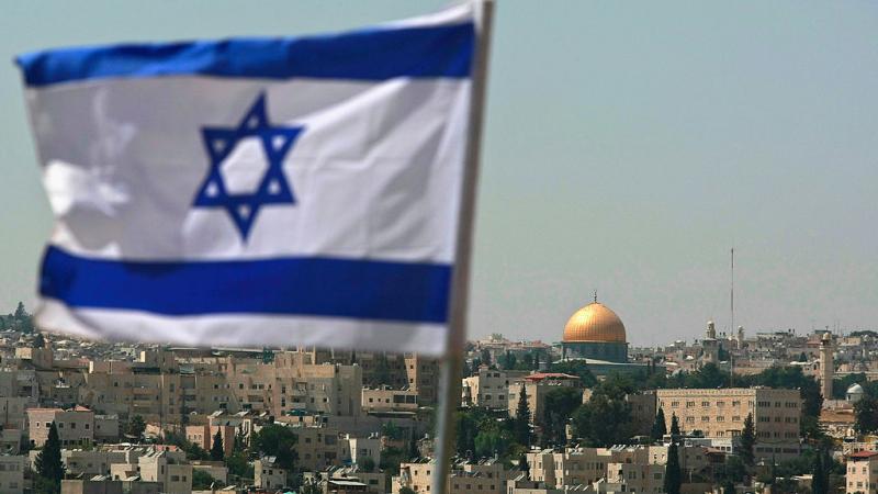 Israeli flag flies from Kidmat Zion Jewish settlement in August 2008