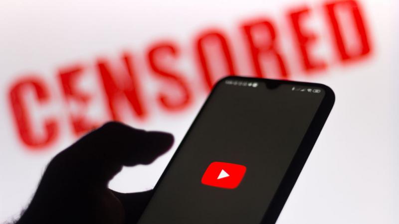 Youtube log with "censored" in the background.