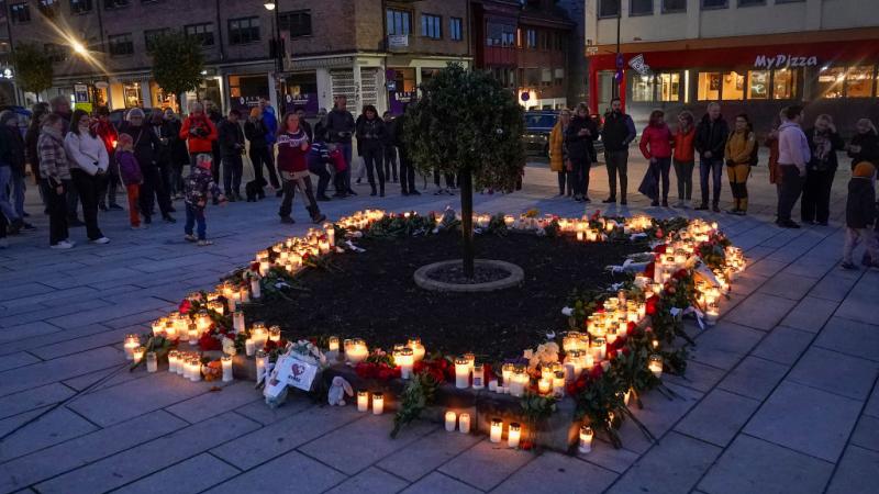 A memorial to those killed in Norway bow-and-arrow attack