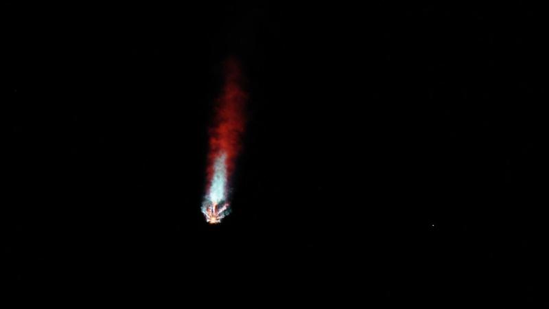SpaceX Crew-2 Falcon rocket flies to the International Space Station after blasting off from launch pad 