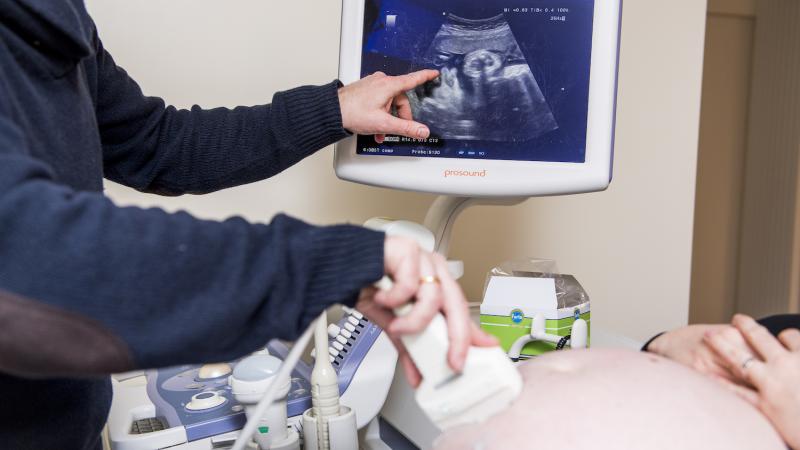 Ultrasound examination of a pregnant woman