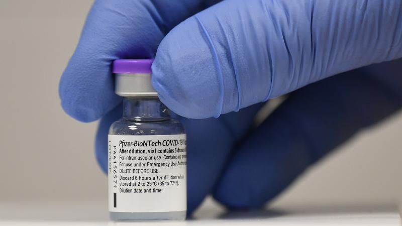 Phial of Pfizer-BioNTech Covid-19 vaccine