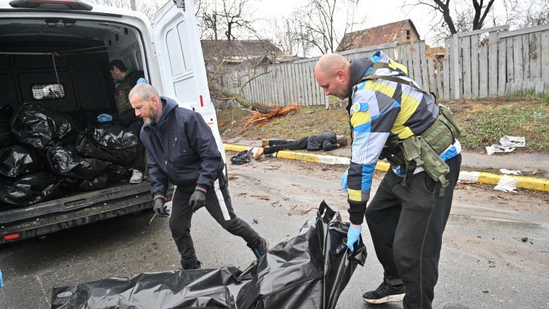Body bag, Bucha, Ukraine, April 3, 2022