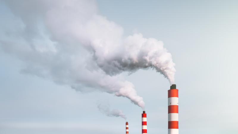 Smokestacks in Shanghai, China