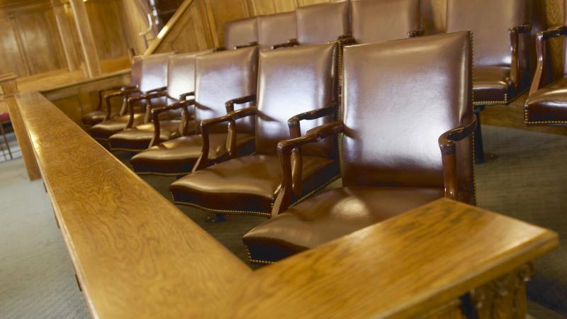 Jury box in court