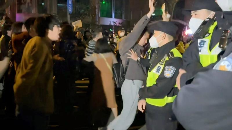 China COVID protest, Shanghai, Nov. 27, 2022