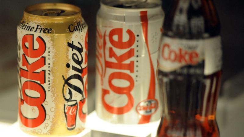 Containers of Diet Coke