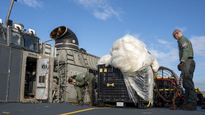 Balloon recovery, Feb. 10, 2023, Atlantic Ocean