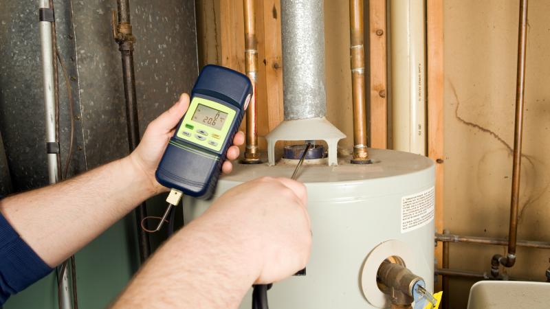 Gas water heater, stock photo