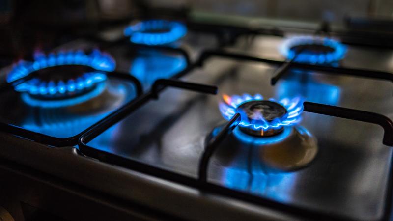Close-Up Of Burning Stove