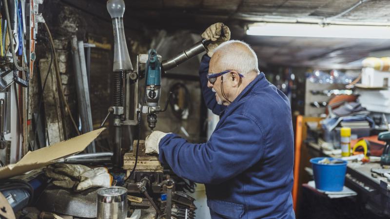 Old man working