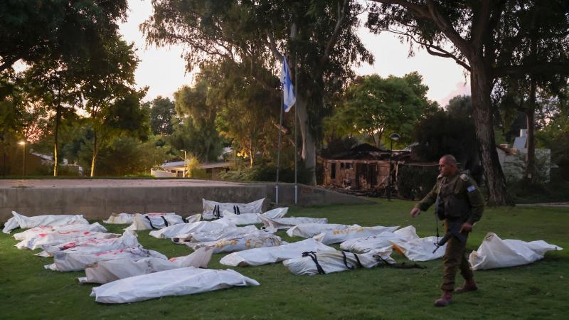 Bodies, kibbutz Beeri, Israel, Oct. 11, 2023