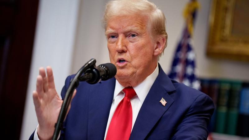 U.S. President Donald Trump speaks during a news conference in the Roosevelt Room of the White House on January 21, 2025 in Washington, DC.