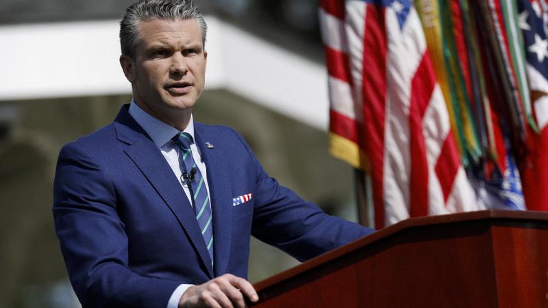 U.S. Secretary of Defense Pete Hegseth delivers remarks to students, faculty and staff at the U.S. Army War College on April 23, 2025 in Carlisle, Pennsylvania.