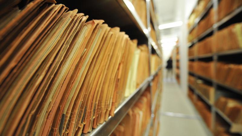 View of hundreds of documents in the archives of the former East German secret police, known as the Stasi in Berlin on June 22, 2009. 