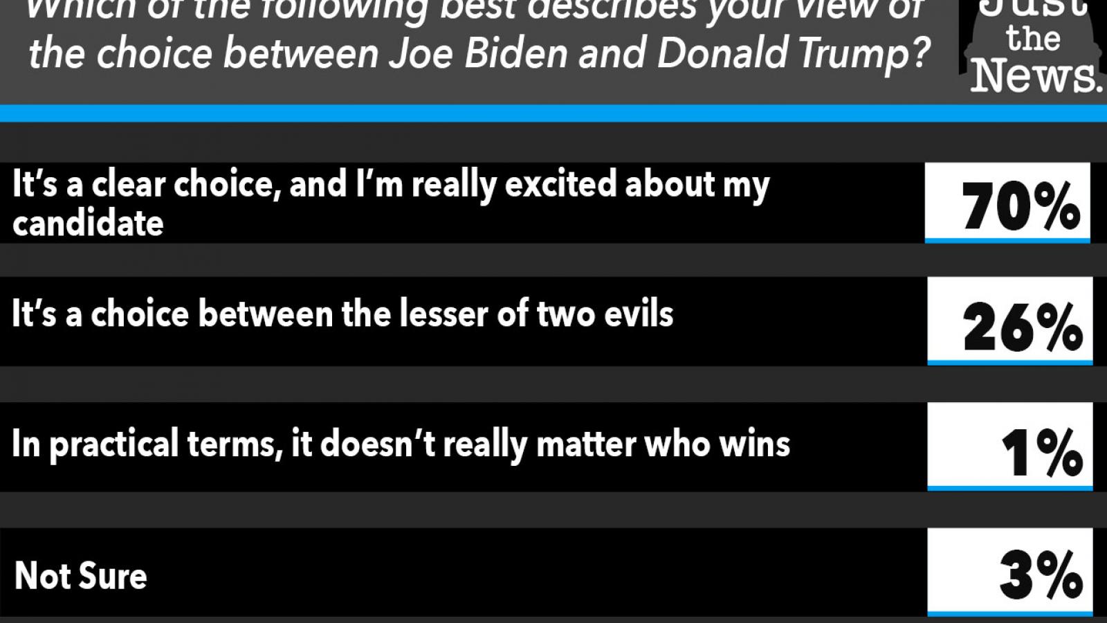 Which of the following best describes your view of the choice between Joe Biden and Donald Trump?