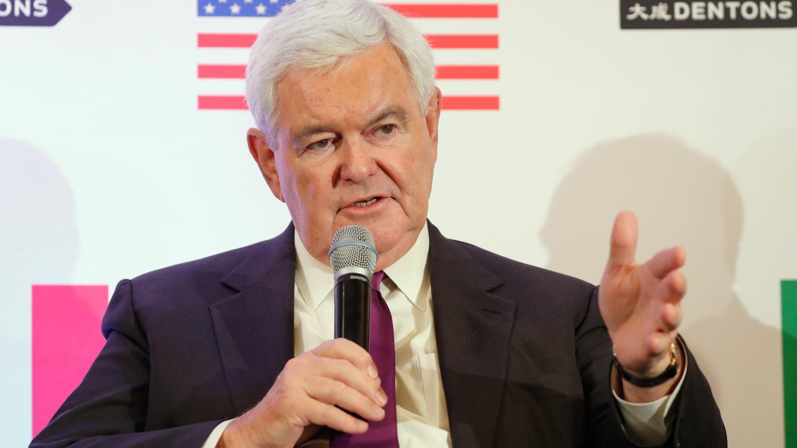 Hon. Newt Gingrich speaks about Trump, Trudeau, and Nieto regarding NAFTA Negotiations at Dentons NAFTA 2.0 Summit on October 11, 2017 in Washington, DC. 