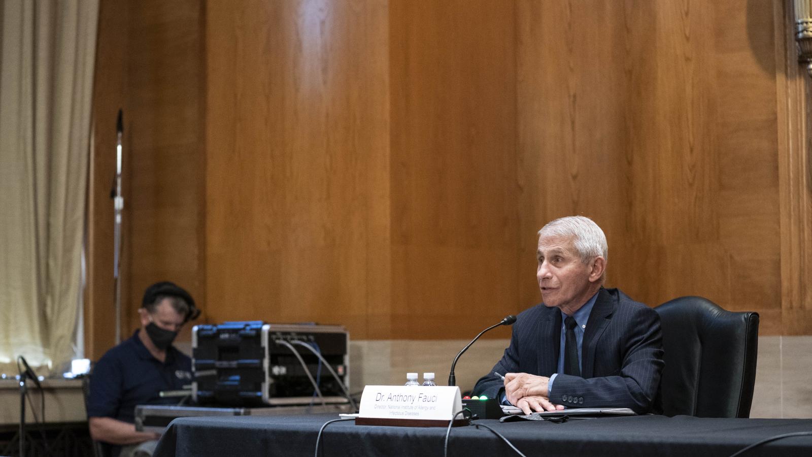 Dr. Anthony Fauci, director of the National Institute of Allergy and Infectious Diseases, speaks during a Senate Appropriations Labor, Health and Human Services Subcommittee hearing looking into the budget estimates for National Institute of Health (NIH) and state of medical research on Capitol Hill, May 26, 2021 in Washington, DC.