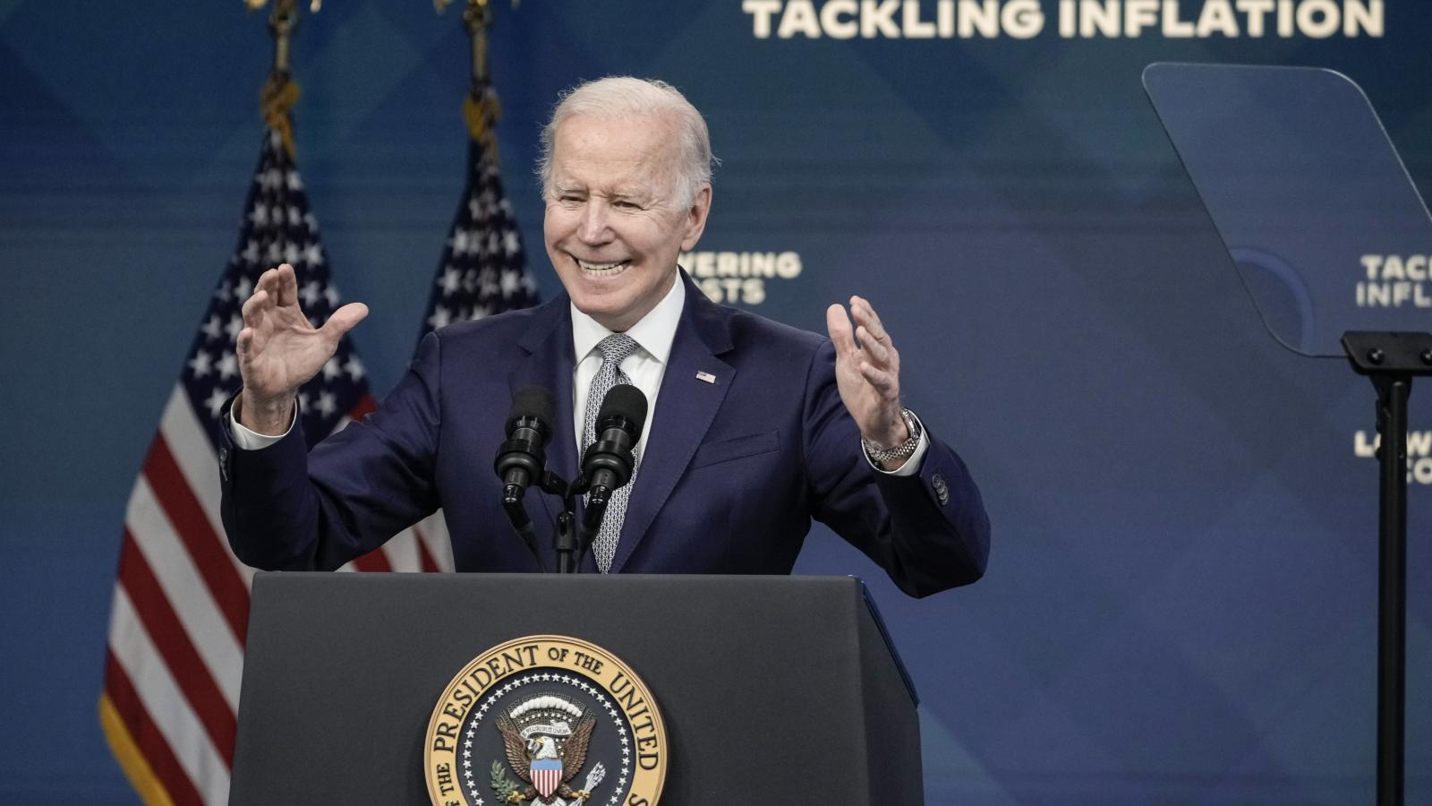 U.S. President Joe Biden speaks about inflation and the economy in the South Court Auditorium on the White House campus May 10, 2022 in Washington, DC.
