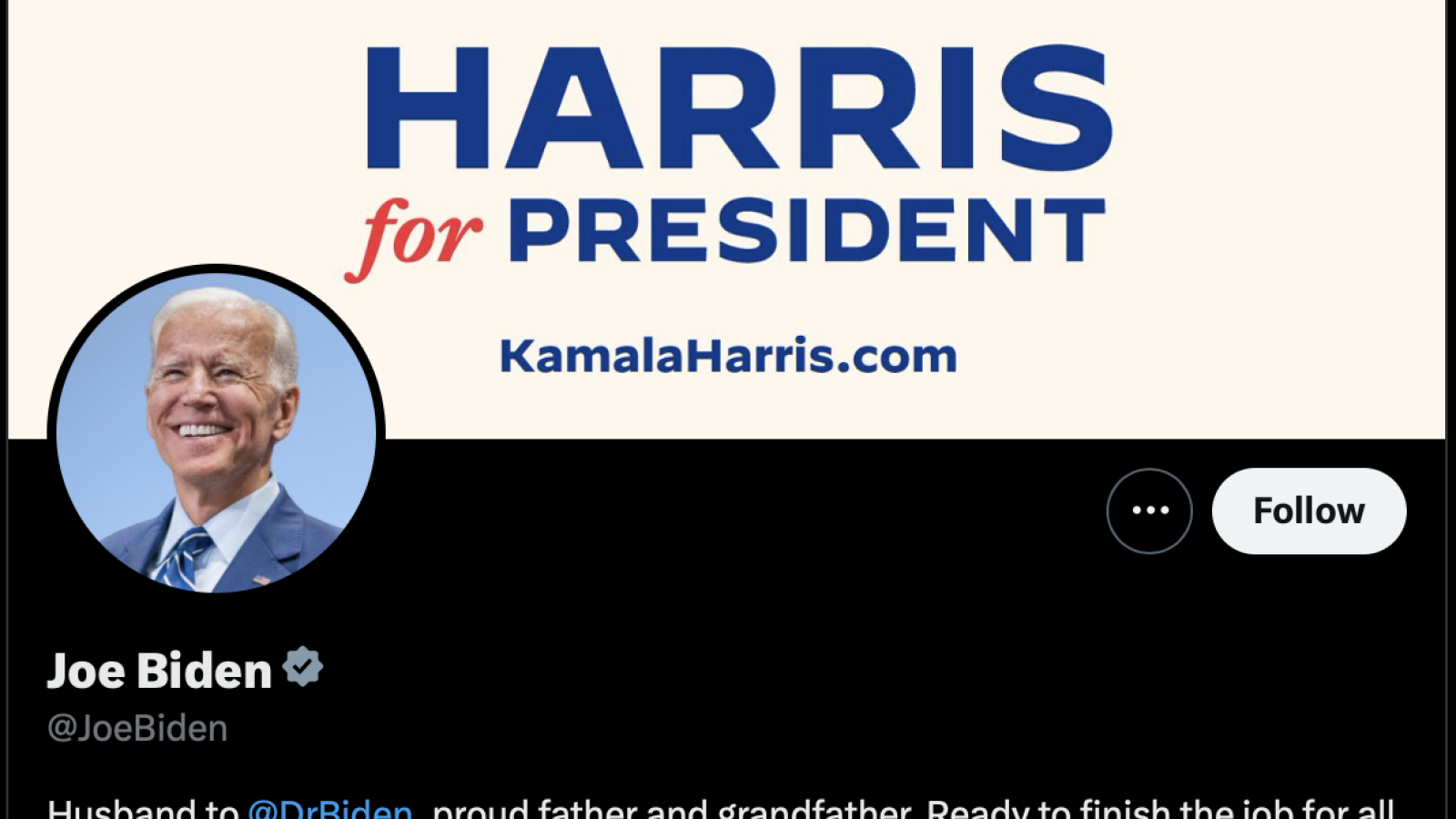 Biden's X account